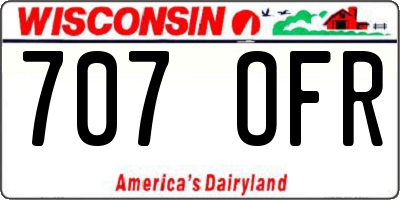 WI license plate 707OFR