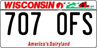 WI license plate 707OFS