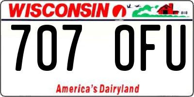 WI license plate 707OFU