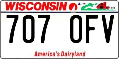 WI license plate 707OFV