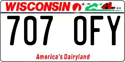 WI license plate 707OFY