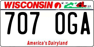 WI license plate 707OGA