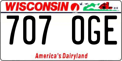 WI license plate 707OGE