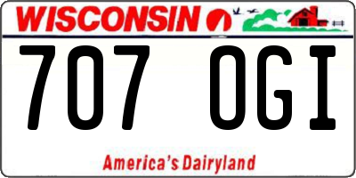 WI license plate 707OGI