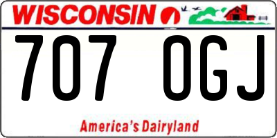 WI license plate 707OGJ