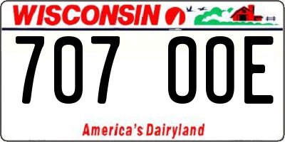 WI license plate 707OOE