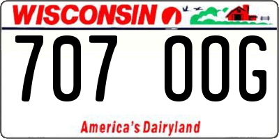 WI license plate 707OOG
