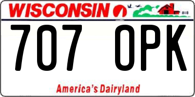 WI license plate 707OPK