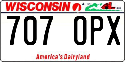 WI license plate 707OPX