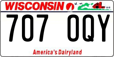 WI license plate 707OQY