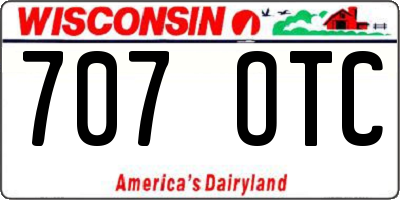 WI license plate 707OTC