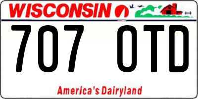 WI license plate 707OTD