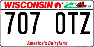 WI license plate 707OTZ