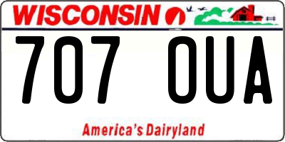 WI license plate 707OUA