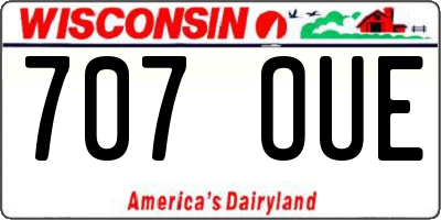 WI license plate 707OUE