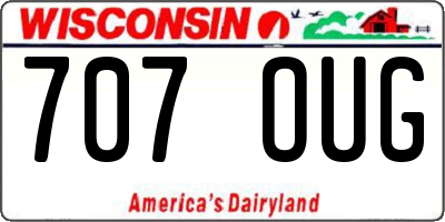 WI license plate 707OUG