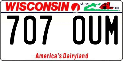 WI license plate 707OUM