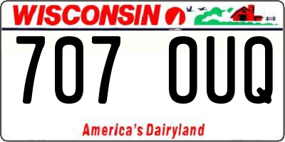 WI license plate 707OUQ