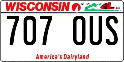 WI license plate 707OUS