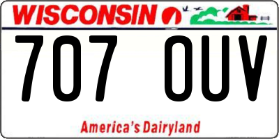 WI license plate 707OUV