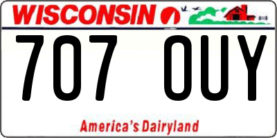 WI license plate 707OUY