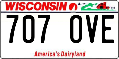WI license plate 707OVE