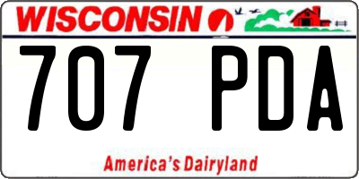 WI license plate 707PDA