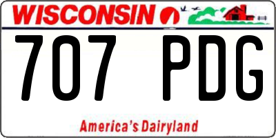 WI license plate 707PDG
