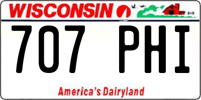 WI license plate 707PHI