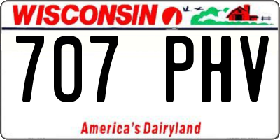 WI license plate 707PHV