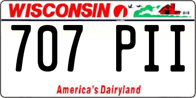 WI license plate 707PII