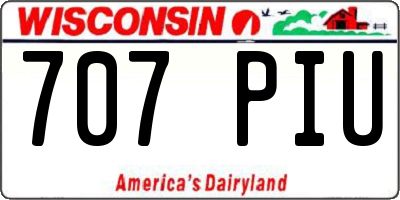 WI license plate 707PIU