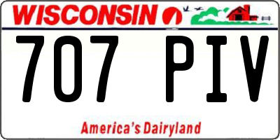 WI license plate 707PIV