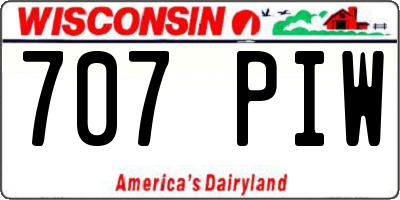 WI license plate 707PIW