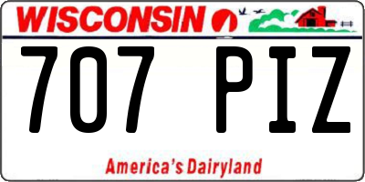 WI license plate 707PIZ