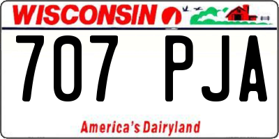 WI license plate 707PJA