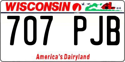 WI license plate 707PJB