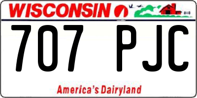 WI license plate 707PJC