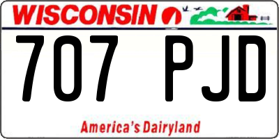 WI license plate 707PJD