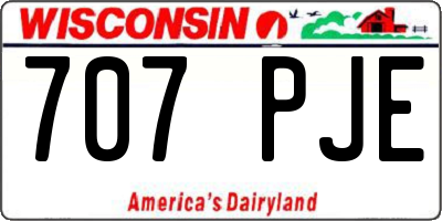WI license plate 707PJE