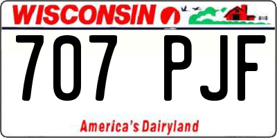 WI license plate 707PJF