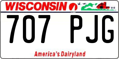 WI license plate 707PJG