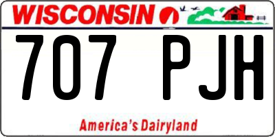 WI license plate 707PJH