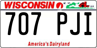 WI license plate 707PJI