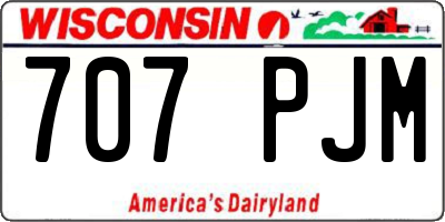 WI license plate 707PJM