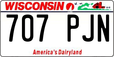 WI license plate 707PJN