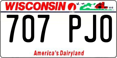 WI license plate 707PJO
