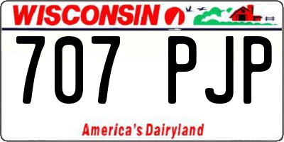 WI license plate 707PJP