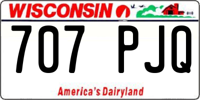 WI license plate 707PJQ