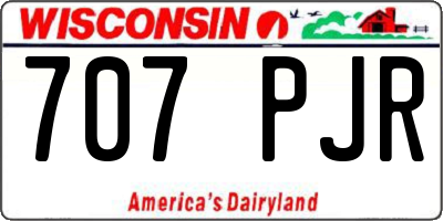 WI license plate 707PJR
